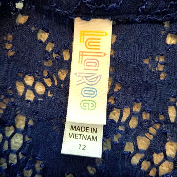 LuLaRoe Monroe Girl's Lace Zip Up Cardigan Size 12 - Picture 6 of 6